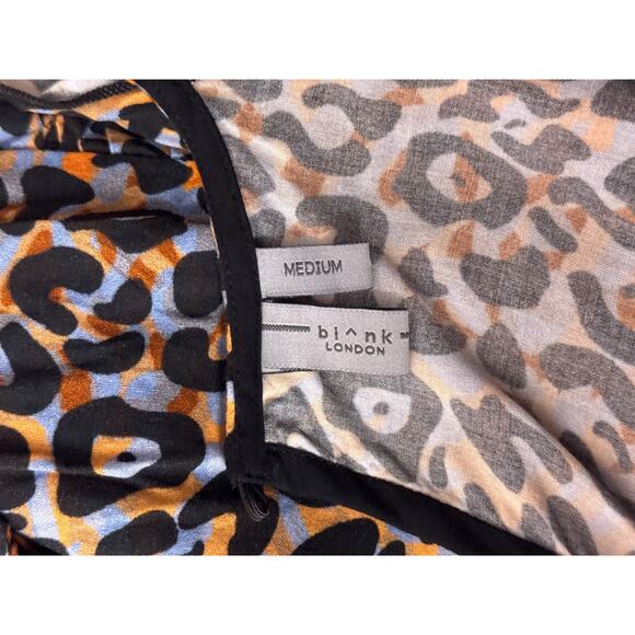 Anthropologie Top Medium Womens Blank London Leopard Print Long Sleeve Blouse - Picture 7 of 8